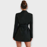 Blazer šaty s V-výstrihom