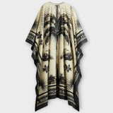 Melissa - Extra veľký kaftan s potlačou plameniaka