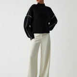 Alma | Oversize-Dolcevita pulóver s Piqué detailmi