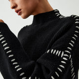 Alma | Oversize-Dolcevita pulóver s Piqué detailmi