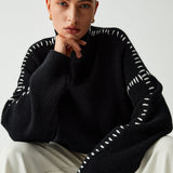 Alma | Oversize-Dolcevita pulóver s Piqué detailmi