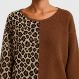 Marina - Ležérny pulóver s leopardím vzorom