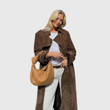 Veronika – Elegantný semišový trenčkot