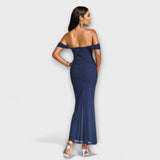 Ione - Bodycon šaty s odhalenými ramenami a riasením
