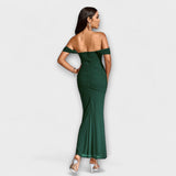 Ione - Bodycon šaty s odhalenými ramenami a riasením