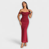 Ione - Bodycon šaty s odhalenými ramenami a riasením