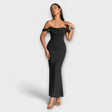 Ione - Bodycon šaty s odhalenými ramenami a riasením