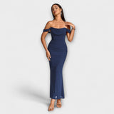 Ione - Bodycon šaty s odhalenými ramenami a riasením
