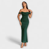 Ione - Bodycon šaty s odhalenými ramenami a riasením