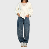 Adelina - Dámske balónové carpenter jeans