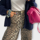 Chandra - Vintage džínsy s leopardím vzorom