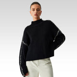 Alma | Oversize-Dolcevita pulóver s Piqué detailmi