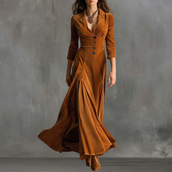 Audrey – Elegantné maxi šaty s gombíkom