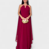Mabel - Elegantné maxi šaty s plášťom a vysokým rozparkom