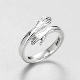 Prispôsobivý strieborný objímací prsteň – Elegantné módne doplnky