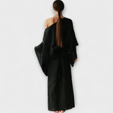 Dana - Kimono šaty vyrobené z ľanu a bavlny